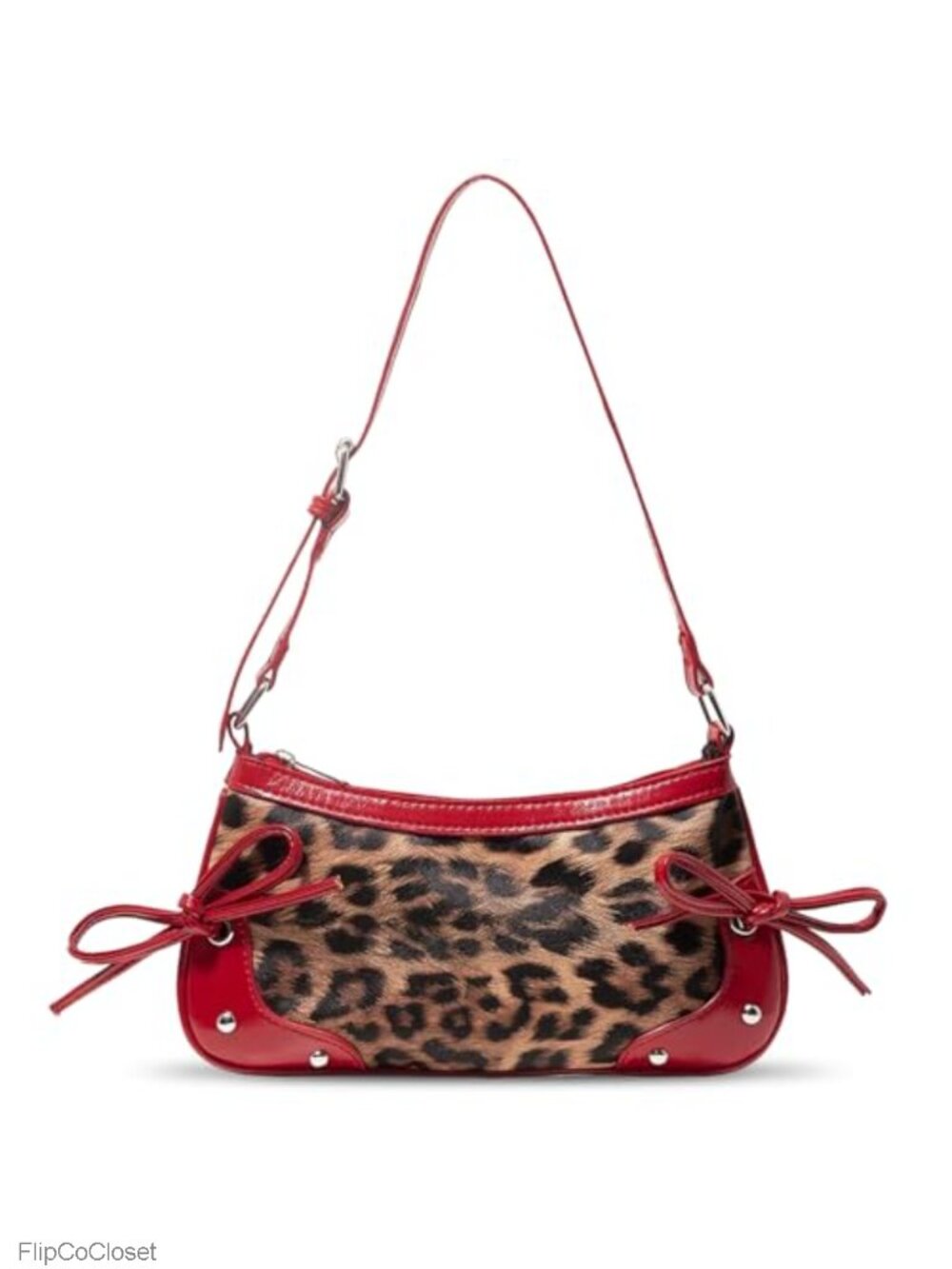 Leopard Print Vegan Leather Clutch Crossbody Evening Bag